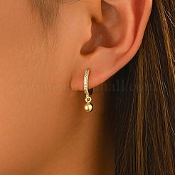 Pendientes colgantes de aro redondos de latón con micro pavé de circonitas cúbicas para mujer.&nbsp;XY9518