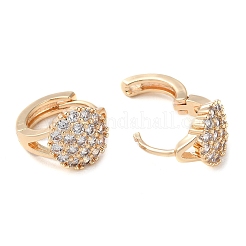 Pendientes de aro de circonita cúbica transparente con micro pavé de latón chapado en rack para mujer&nbsp;EJEW-P238-02KCG