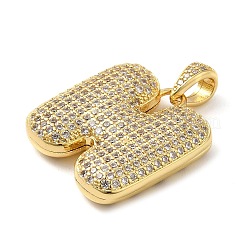 Pendentifs avec zircon cubiques à micro-pavés en laiton&nbsp;KK-E061-03G-08