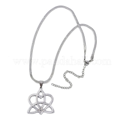 Collar con colgante de corazón de trinidad de acero inoxidable 201&nbsp;LS-NJEW-M010-01p