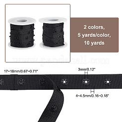 Ahademaker 10 Yards 2-farbiges Druckknopfband aus Kunststoff&nbsp;DIY-GA0005-11