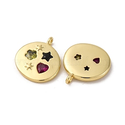 Pendentifs avec zircon cubiques à micro-pavés en laiton&nbsp;KK-P308-31G