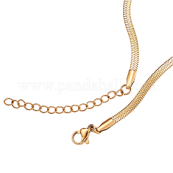 3 mm flaches Schlangen-Kuppel-Fischgräten-Kettengliedarmband aus 304 Edelstahl für Männer und Frauen&nbsp;BJEW-CJC0001-02B