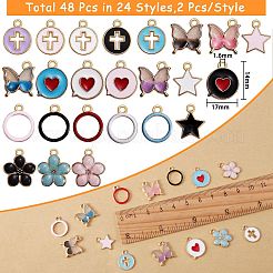 48 Stück 24 Style Legierung Emaille Anhänger&nbsp;ENAM-SZ0001-96