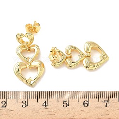 Orecchini pendenti in ottone a cuore&nbsp;EJEW-F389-05G