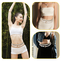 6 Stück 6 Stile Sommer Strand Glas Saatperlen Perlen und natürliche Kauri Muschel Perlen Taille Bauchketten Sets für Frauen&nbsp;AJEW-WH20019-89