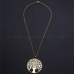 201 collares colgantes de acero inoxidable&nbsp;NJEW-S105-JN701-45-2