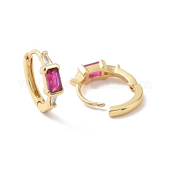 Orecchini a cerchio rettangolari con zirconi&nbsp;EJEW-P206-01G-01