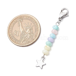 3 Stück 304 Edelstahl mit gefärbter natürlicher Süßwassermuschelperle als Anhängerdekoration&nbsp;HJEW-JM03187-02