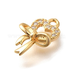 Pendentifs avec zircon cubiques à micro-pavés en laiton&nbsp;KK-K294-03G