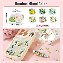 200 Stück undurchsichtige Blumen-Cabochons aus Kunstharz&nbsp;CRES-TA0001-73