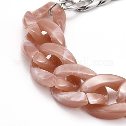 Bracciali a catena in acrilico e acciaio inossidabile 304&nbsp;BJEW-JB06180