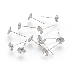 Anlaufgeschützte Ohrstecker aus Edelstahl&nbsp;STAS-F186-02P-6mm