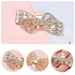 2 pieza de adornos para zapatos con rhinestone de aleación y lazo&nbsp;FIND-CP0002-28A