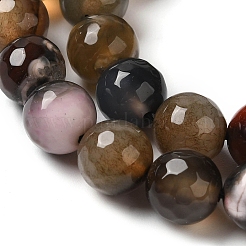 Brins de perles d'agate craquelées au feu naturel teintées et chauffées&nbsp;G-P539-B01-04