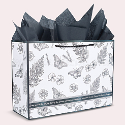 1 Stück Geschenktüten aus Papier mit Blumen und Schmetterlingen&nbsp;ABAG-SP0001-32