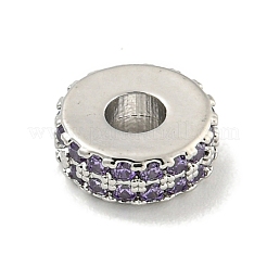 Ottone placcato a cremagliera con perline di zirconi cubici&nbsp;KK-B091-04A