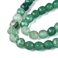 Chapelets de perles en agate d'onyx vert naturel&nbsp;G-Q608-08A-03