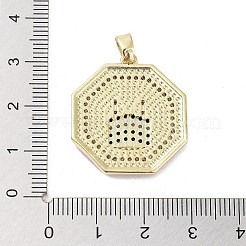 Placage de crémaillère en laiton micro pavé pendentifs en zircone cubique claire&nbsp;KK-H474-22G