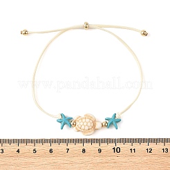 Braccialetti regolabili da donna in poliestere cerato con perline&nbsp;BJEW-JB14241-01