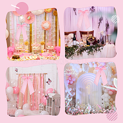 Gros nœud papillon en polyester pour décoration de Noël&nbsp;HJEW-WH0063-006A