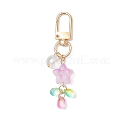 3 pz decorazioni pendenti con perline di vetro rotonde a forma di stella&nbsp;HJEW-JM04131