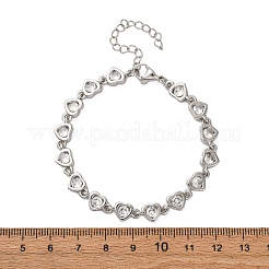 Messing-Gliederarmbänder mit Mikropflaster und klaren Zirkonia für Damen&nbsp;BJEW-D342-02P