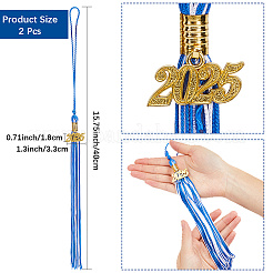 Décorations de pendentif de pompon de remise de diplôme en polyester&nbsp;AJEW-WH20020-078B