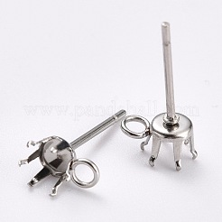 Montature per orecchini a bottone in acciaio inossidabile 304 anti-ossidazione&nbsp;STAS-B004-03P-B