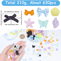 210 g de perles acryliques transparentes et opaques de 7 couleurs&nbsp;TACR-PA0001-29
