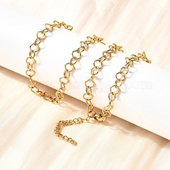 5 mm 304 Edelstahl Rhombus Gliederkette Halsketten für Frauen Männer&nbsp;NJEW-A054-02G