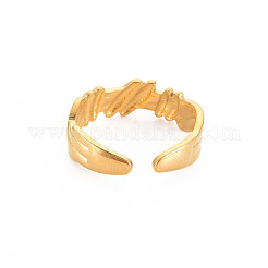 Anillo de puño abierto de acero inoxidable 304 con revestimiento iónico (IP) para mujer.&nbsp;RJEW-S405-177G