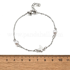 Bracelets à maillons papillon en acier inoxydable 304&nbsp;BJEW-C098-01C-P