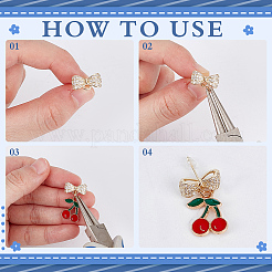 5 Paar Ohrringe aus Messing mit Schleife und Mikropflaster aus Zirkonia&nbsp;DIY-ME0001-08