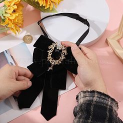 Nœud papillon en polyester avec broche en alliage et verre&nbsp;AJEW-WH0481-784A
