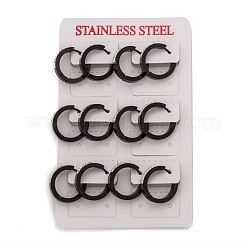 Pendientes de aro huggie de acero inoxidable 304&nbsp;EJEW-O096-19EB