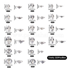 320 Stück 16 Stil Zirkonia Cabochons&nbsp;ZIRC-YS0001-03