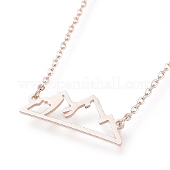 Halsketten mit Alpenanhänger aus 304 Edelstahl&nbsp;LS-NJEW-Z001-01RG