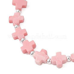 Bracelets extensibles en perles de corail synthétique teintées pour hommes et femmes&nbsp;BJEW-JB12145-01