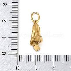 Colgantes de circonita cúbica micropavé de acero inoxidable 304&nbsp;SA-CBA1D2B-01G-I