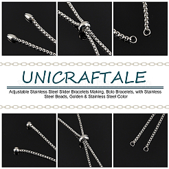 12 stücke 4 arten einstellbare 304 edelstahl slider armbänder machen&nbsp;STAS-UN0054-34