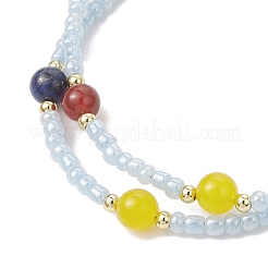 Glasperlen-Mehrstrangarmbänder Armbänder für Damen&nbsp;BJEW-JB12039-03