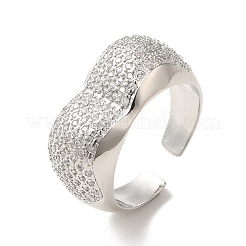 Offene Manschettenringe aus Messing mit Pavé-Zirkonia für Damen&nbsp;RJEW-M169-05P
