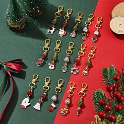 15 pz 15 decorazioni pendenti in lega smaltata natalizia&nbsp;HJEW-JM02205