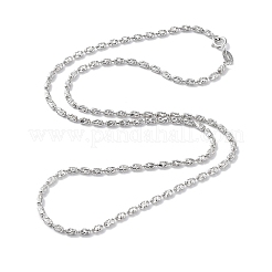Collana da donna con 925 catenella in argento sterling placcato rodio&nbsp;NJEW-A014-01P