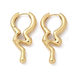 Orecchini a cerchio pendenti in ottone placcato a cremagliera da donna&nbsp;X-EJEW-Z019-19G