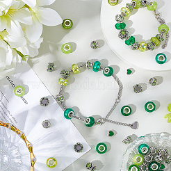 60 Stück 12 Stile Legierung Strass/Emaille European Beads & Harz European Beads Kits&nbsp;DIY-PA0001-06B
