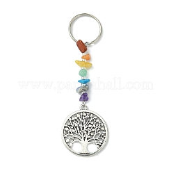 Porte-clés arbre de vie en alliage de style tibétain&nbsp;KEYC-UN0001-21
