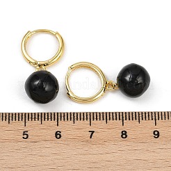 Pendientes de aro redondos de latón esmaltado&nbsp;EJEW-U059-05G