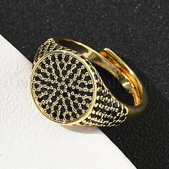 Anillos de puño de circonita cúbica micro pavé de latón para mujer&nbsp;RJEW-A069-13G